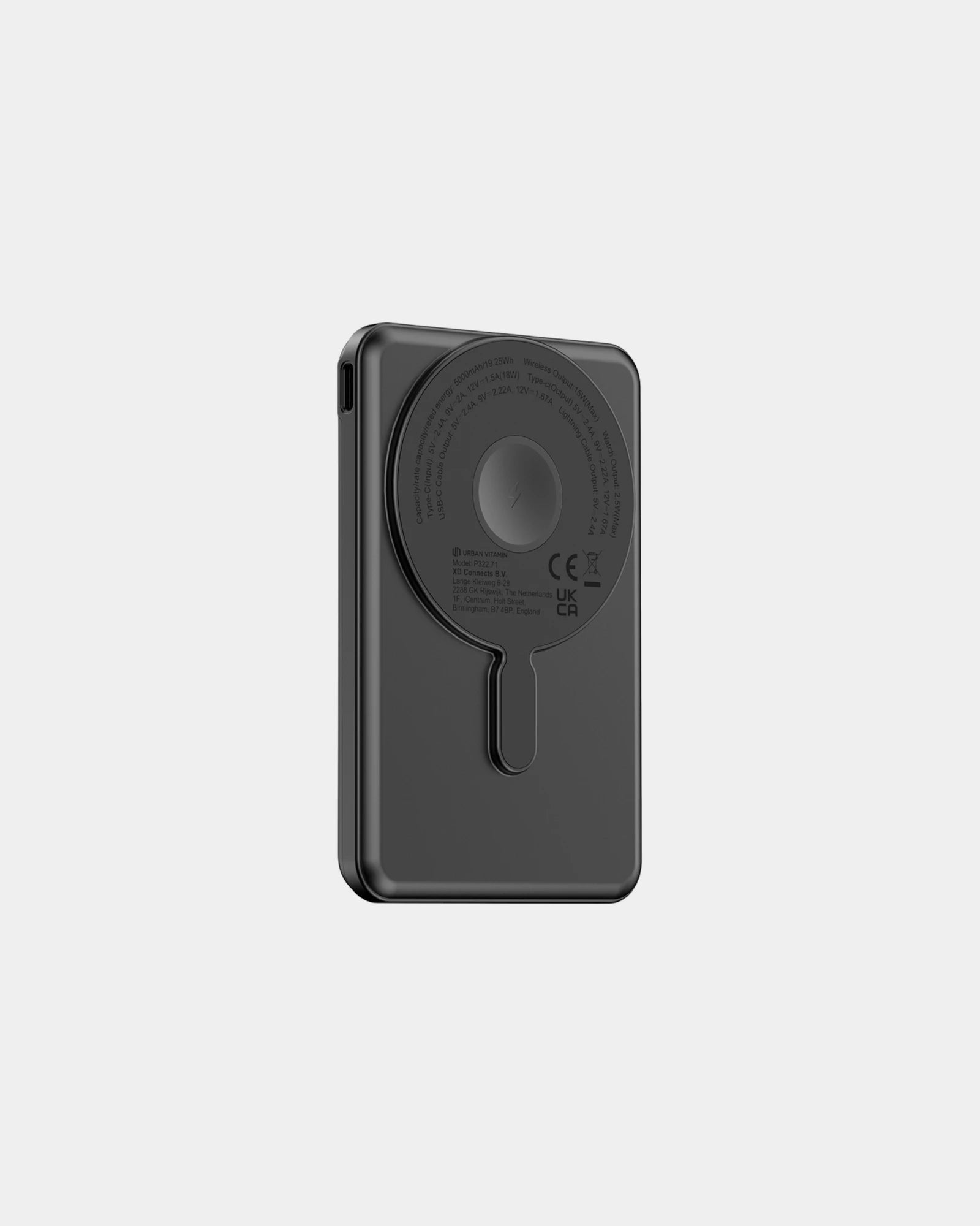 Gerecyclede powerbank Redwood 5000mAh om te personaliseren - Zwart