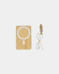 Powerbank magnetisch bamboe en RCS ABS om te personaliseren - Wit