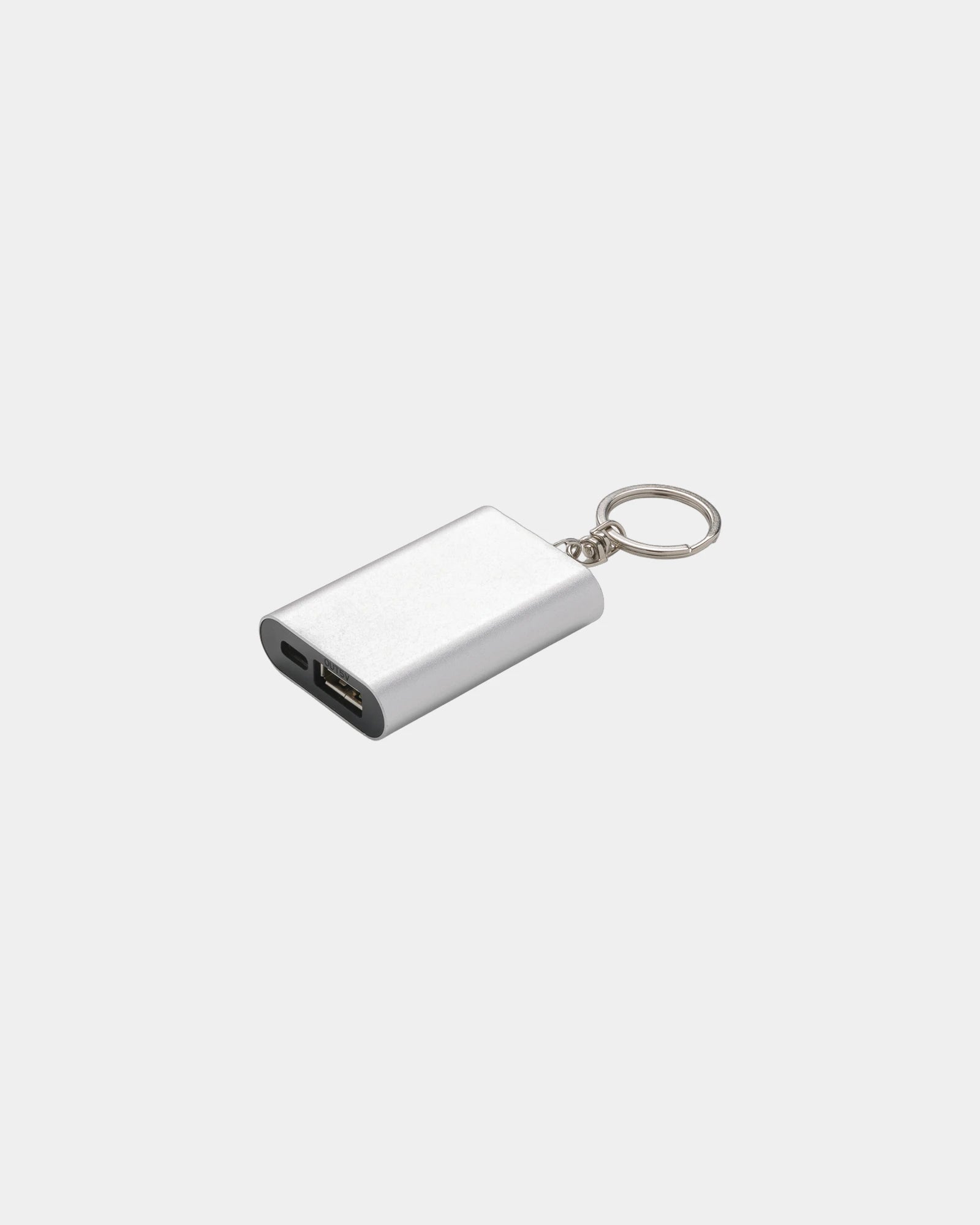 Sleutelhanger powerbank 1000mAh om te personaliseren - Zilver