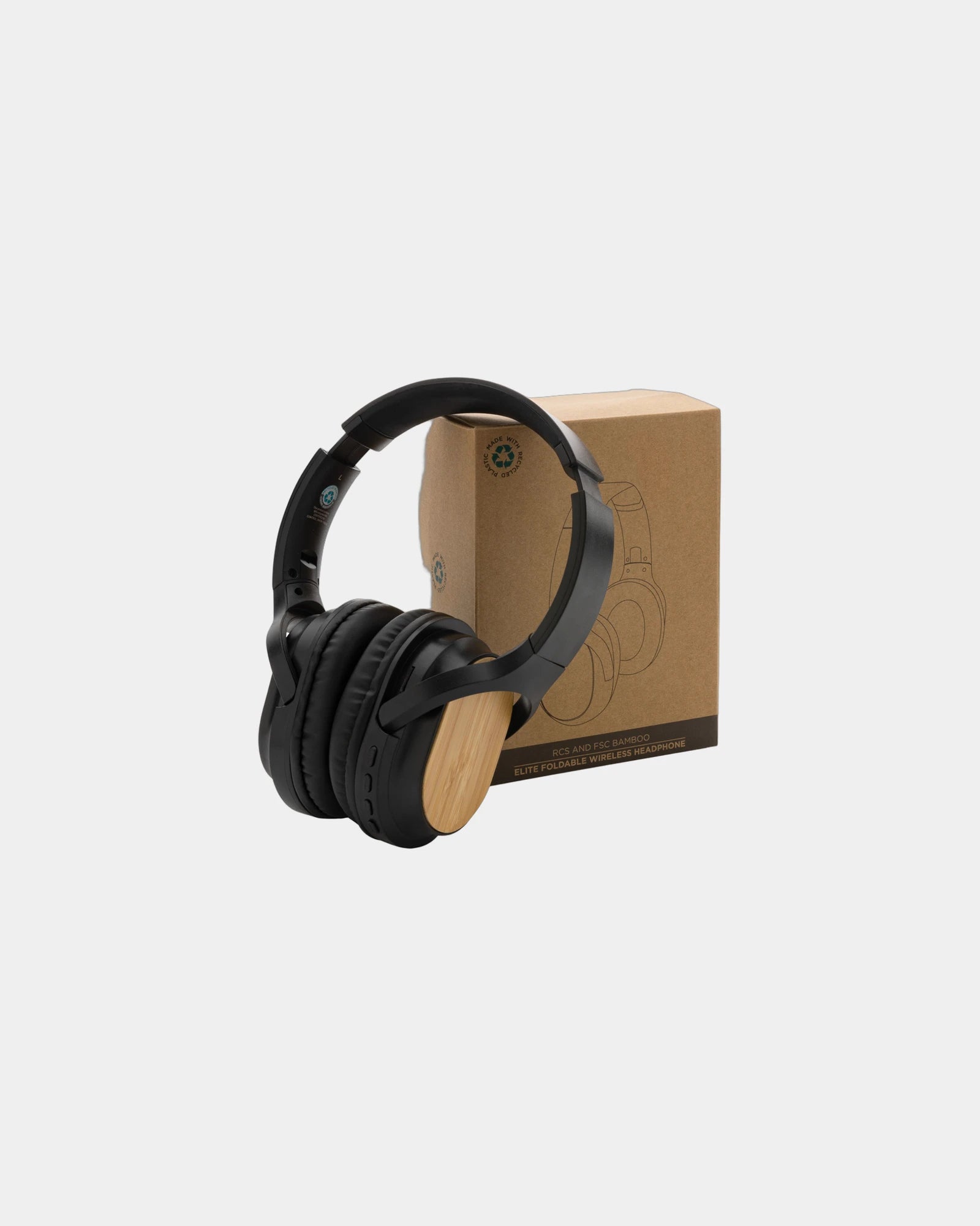 Koptelefoon draadloos gerecycled bamboe om te personaliseren - 6