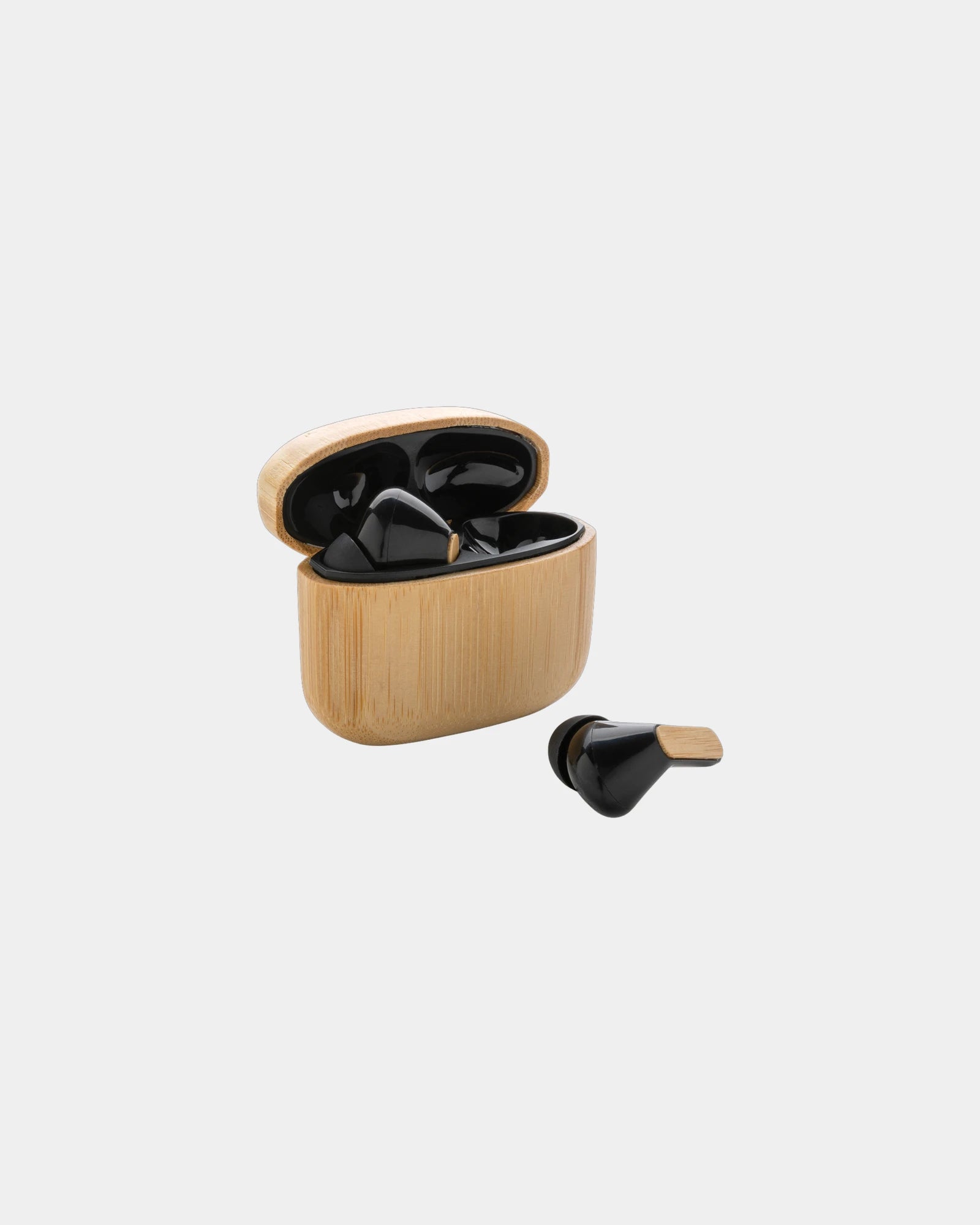 Oordopjes gerecycled RCS bamboe om te personaliseren - Bruin