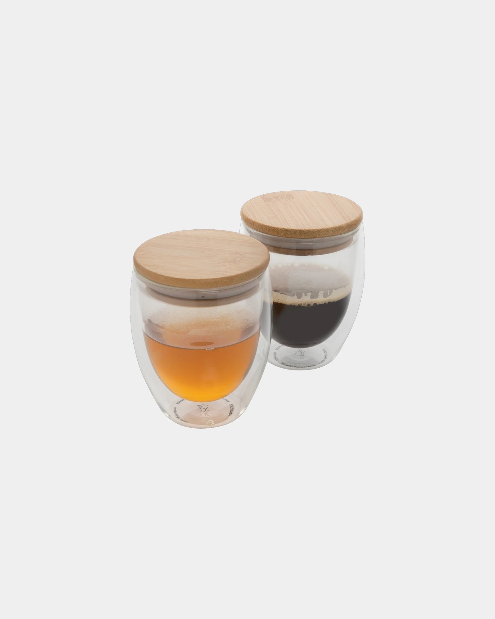 Glazenset dubbelwandig 250ml met bamboe om te personaliseren - 3