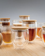 Glazenset dubbelwandig 250ml met bamboe om te personaliseren - 8
