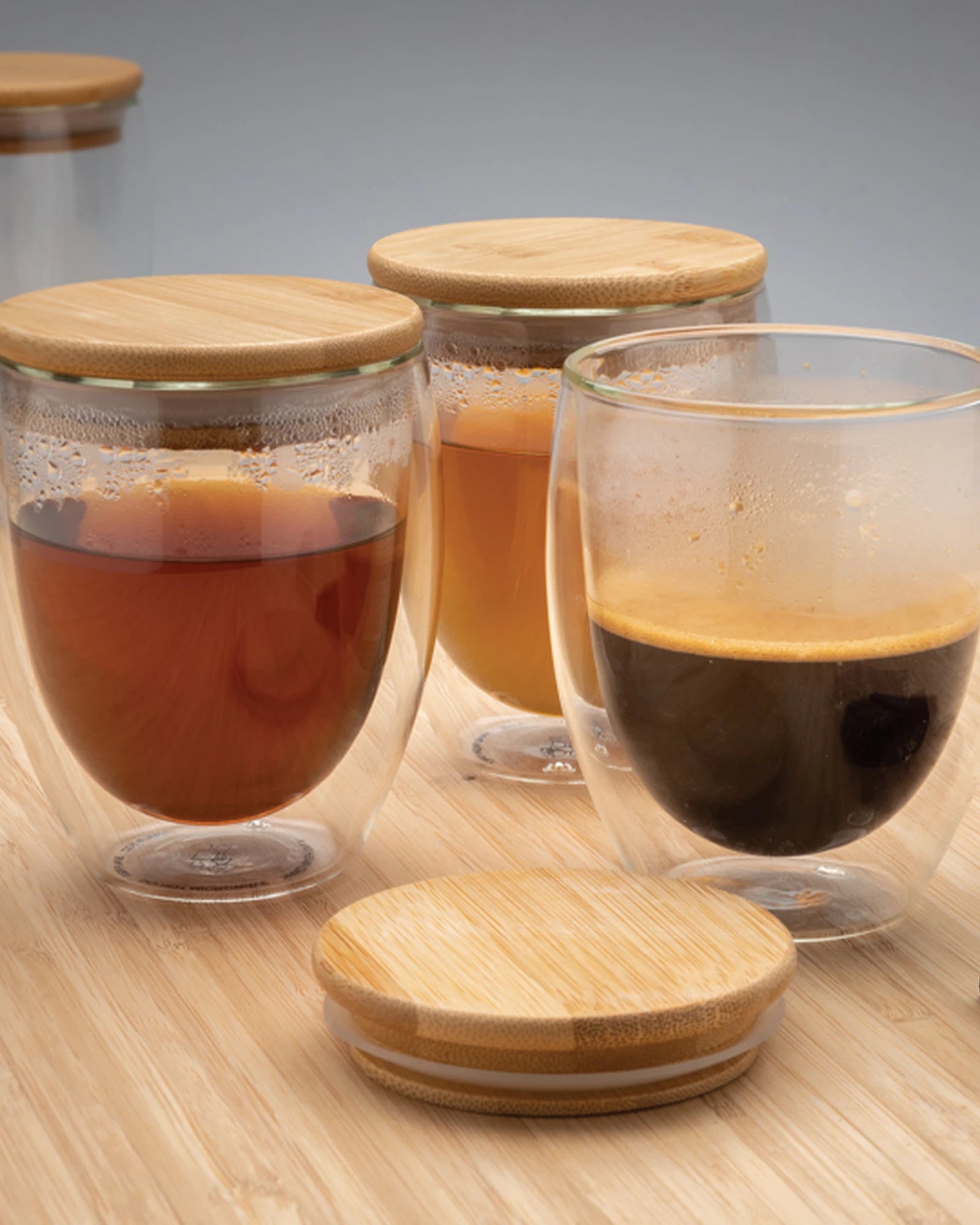 Glazenset dubbelwandig 250ml met bamboe om te personaliseren - 7