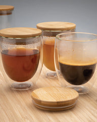 Glazenset dubbelwandig 250ml met bamboe om te personaliseren - 7