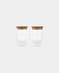 Glazenset dubbelwandig 350ml met bamboe om te personaliseren