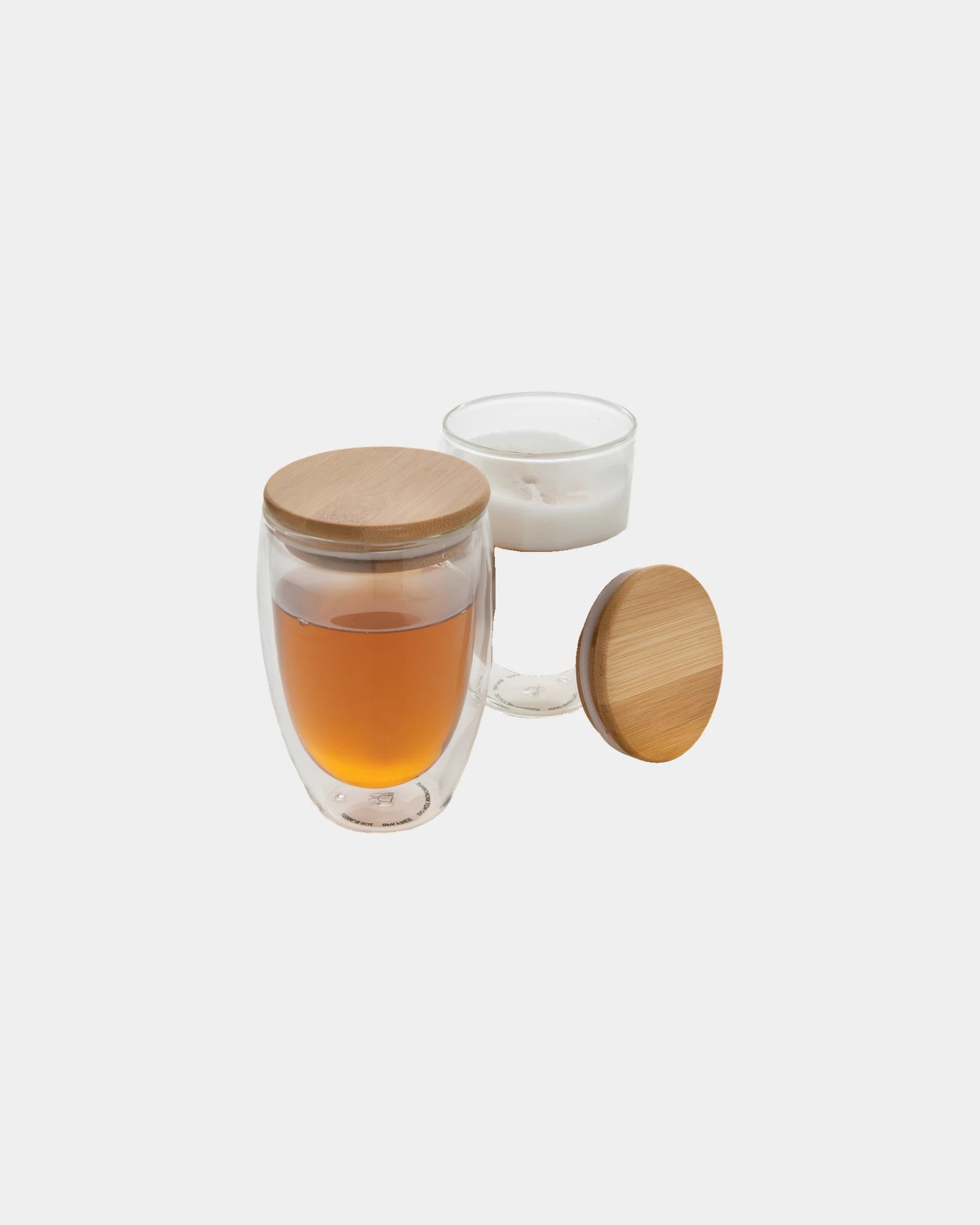 Glazenset dubbelwandig 350ml met bamboe om te personaliseren