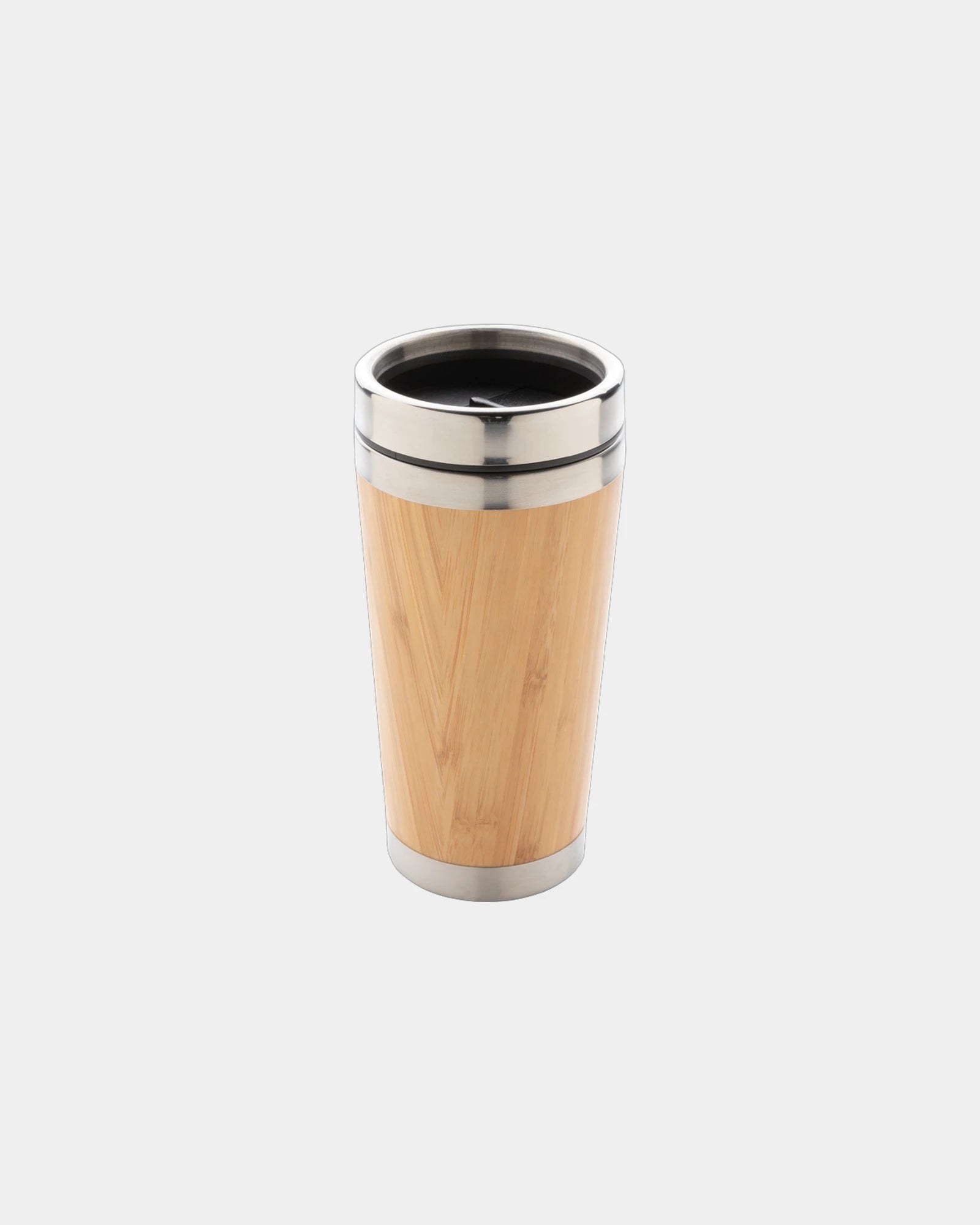 Mug dubbelwandig bamboe roestvrij staal om te personaliseren - Bruin