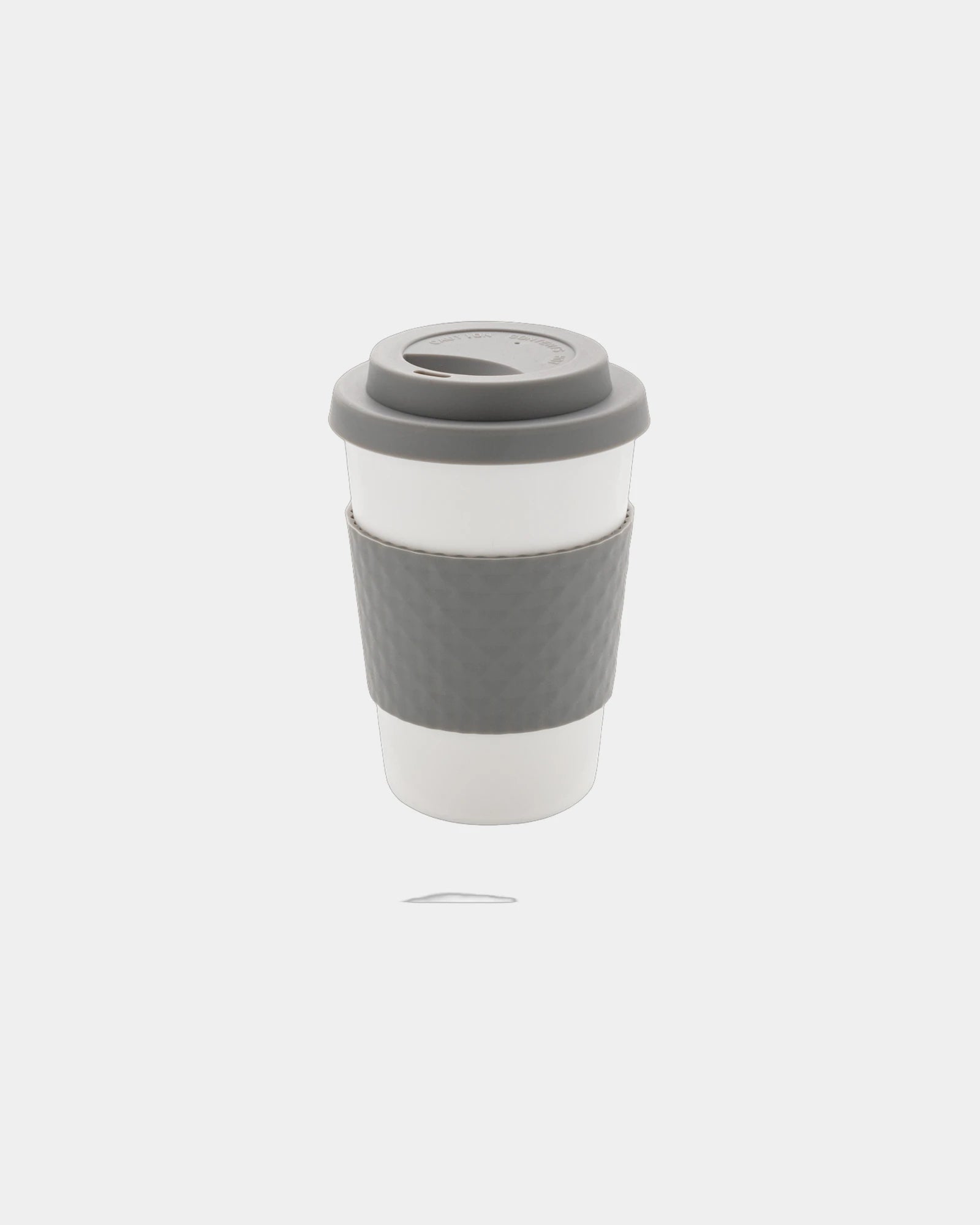 Herbruikbare mug PP 270ml met deksel om te personaliseren - Grijs