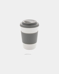 Herbruikbare mug PP 270ml met deksel om te personaliseren - Grijs