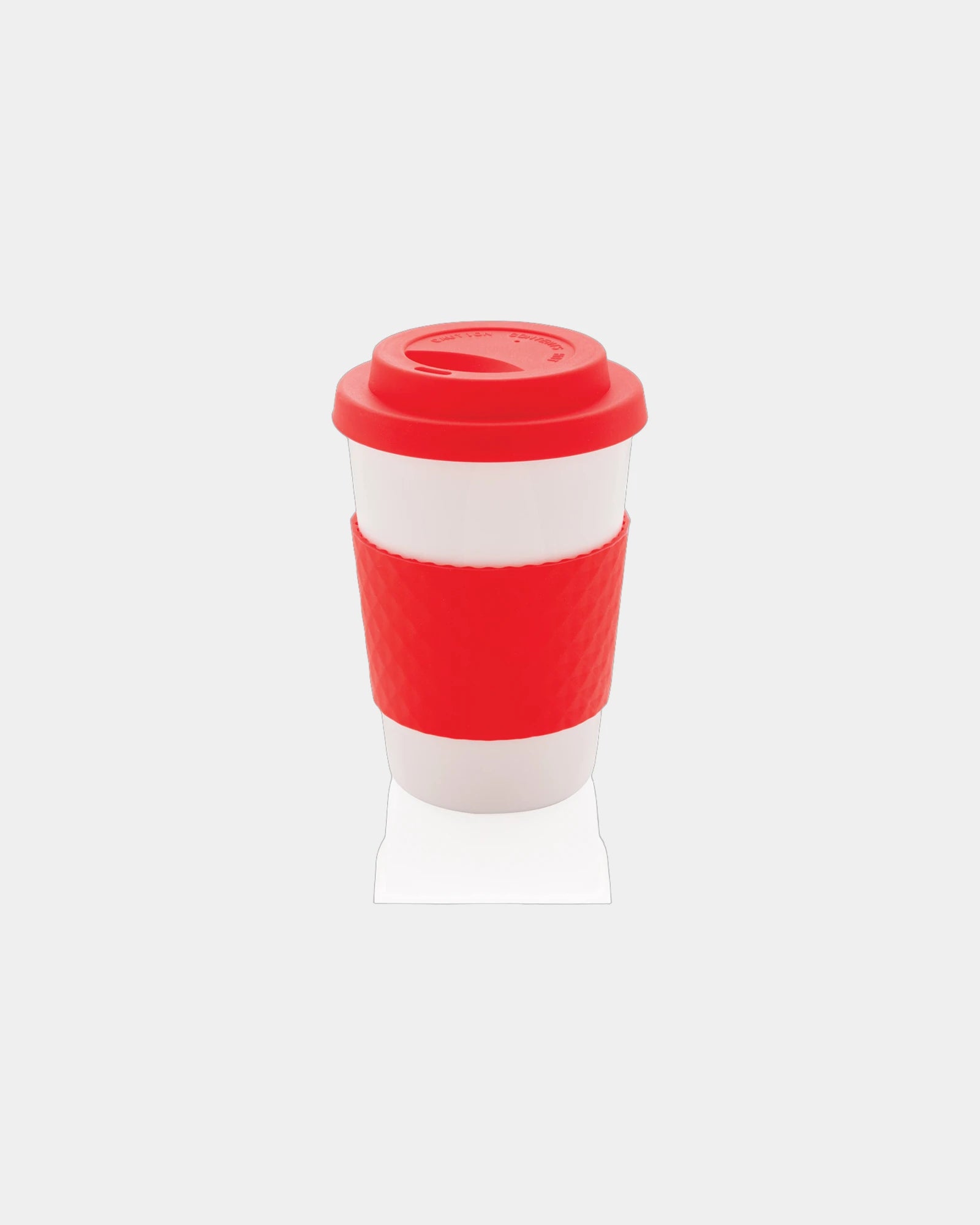Herbruikbare mug PP 270ml met deksel om te personaliseren - Rood