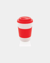 Herbruikbare mug PP 270ml met deksel om te personaliseren - Rood