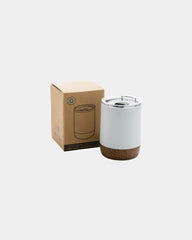 Koffiekop gerecycled RVS en kurk 180ml om te personaliseren