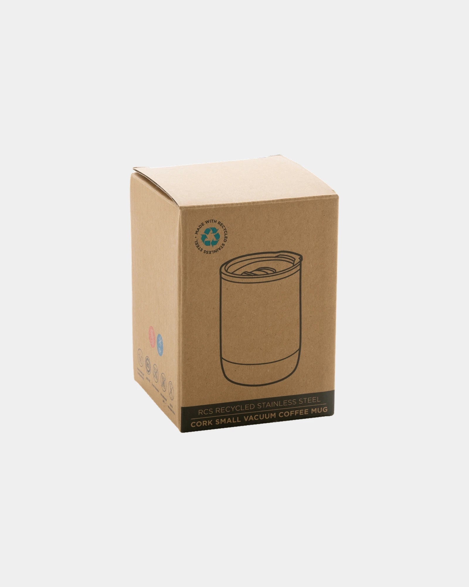 Koffiekop gerecycled RVS en kurk 180ml om te personaliseren