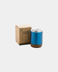 Koffiekop gerecycled RVS en kurk 180ml om te personaliseren