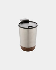 Koffiemok gerecycled kurk en rvs 300ml om te personaliseren - Zilver