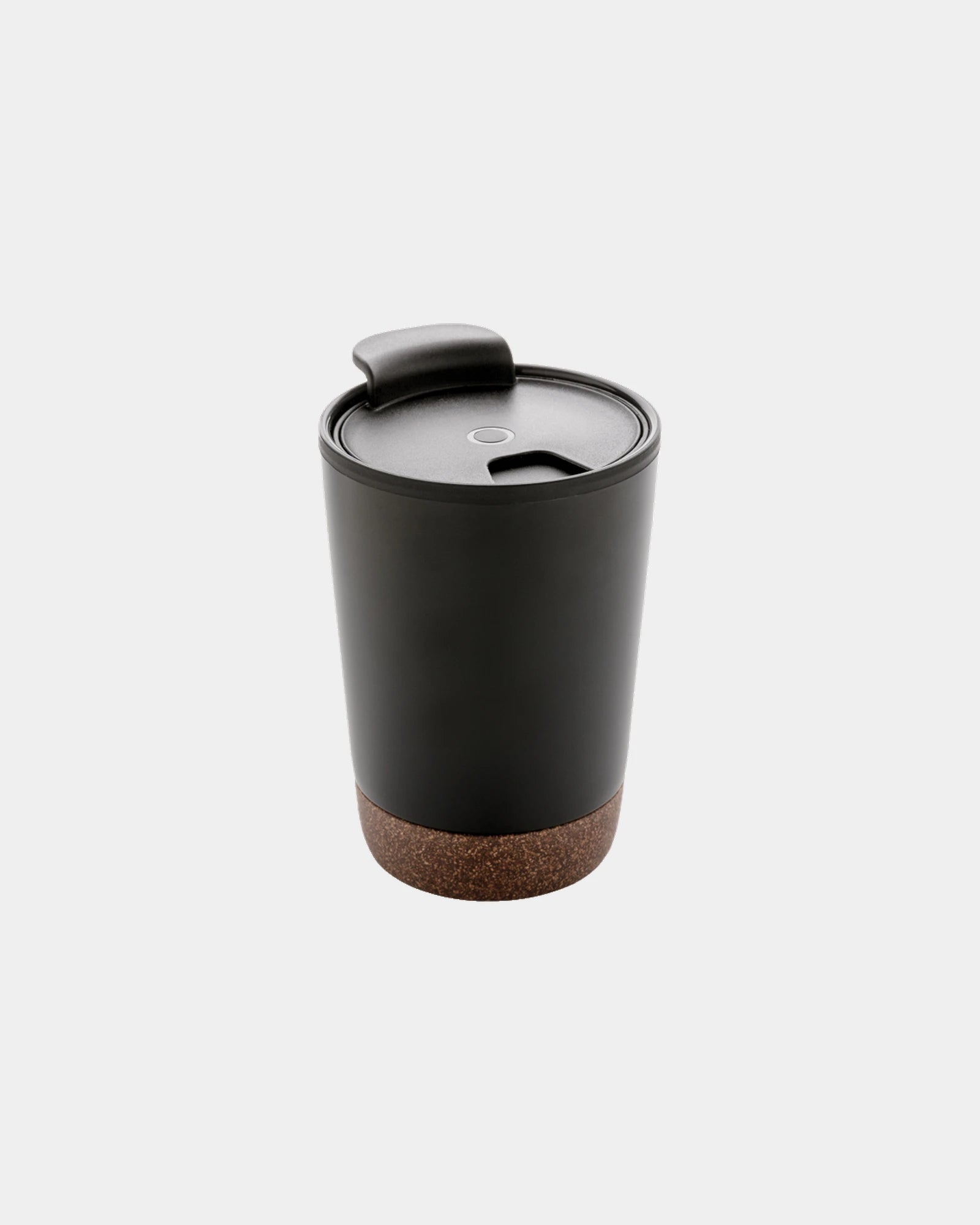 Koffiemok gerecycled kurk en rvs 300ml om te personaliseren - Zwart