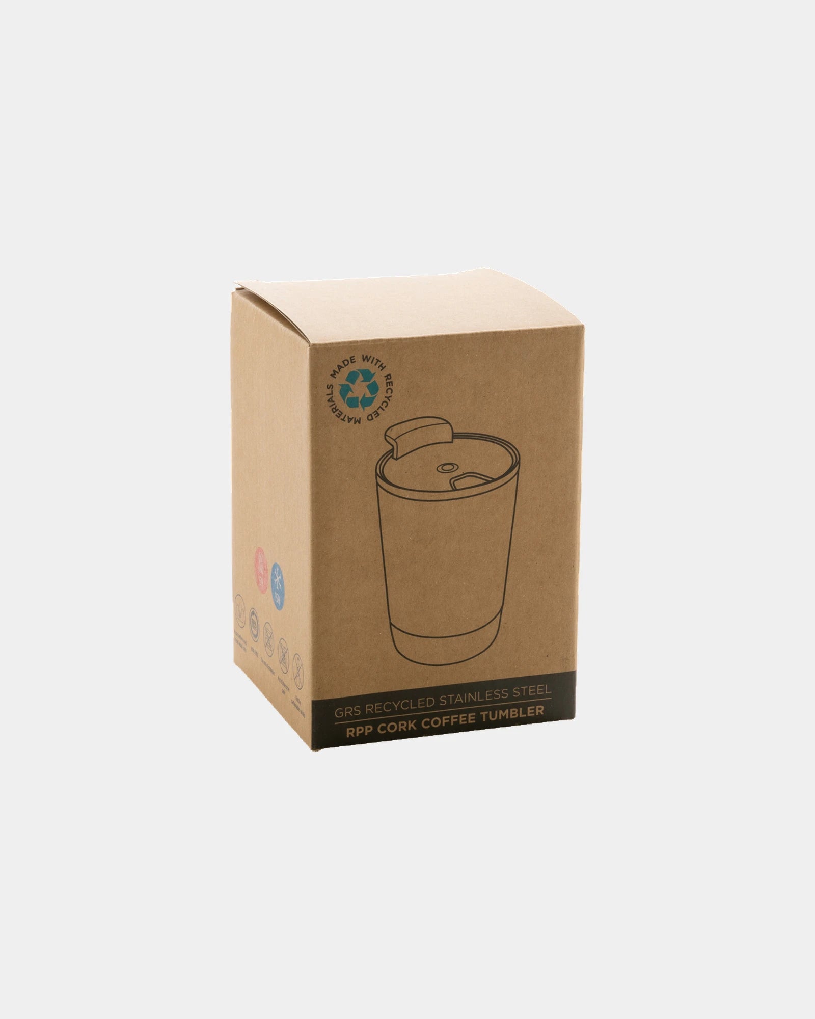 Koffiemok gerecycled kurk en rvs 300ml om te personaliseren
