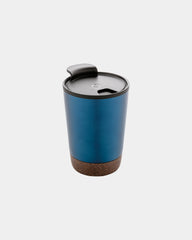 Koffiemok gerecycled kurk en rvs 300ml om te personaliseren - Blauw
