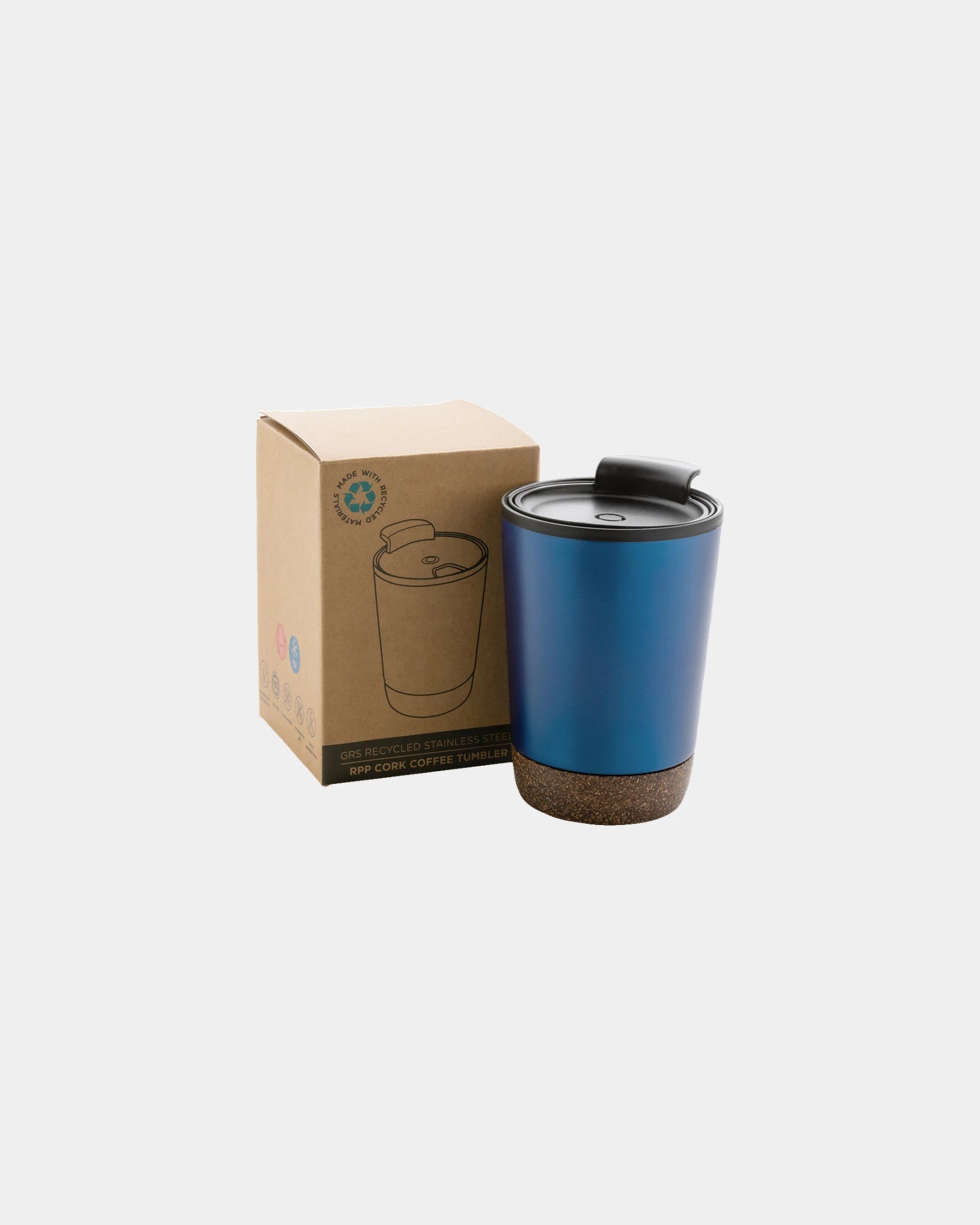 Koffiemok gerecycled kurk en rvs 300ml om te personaliseren