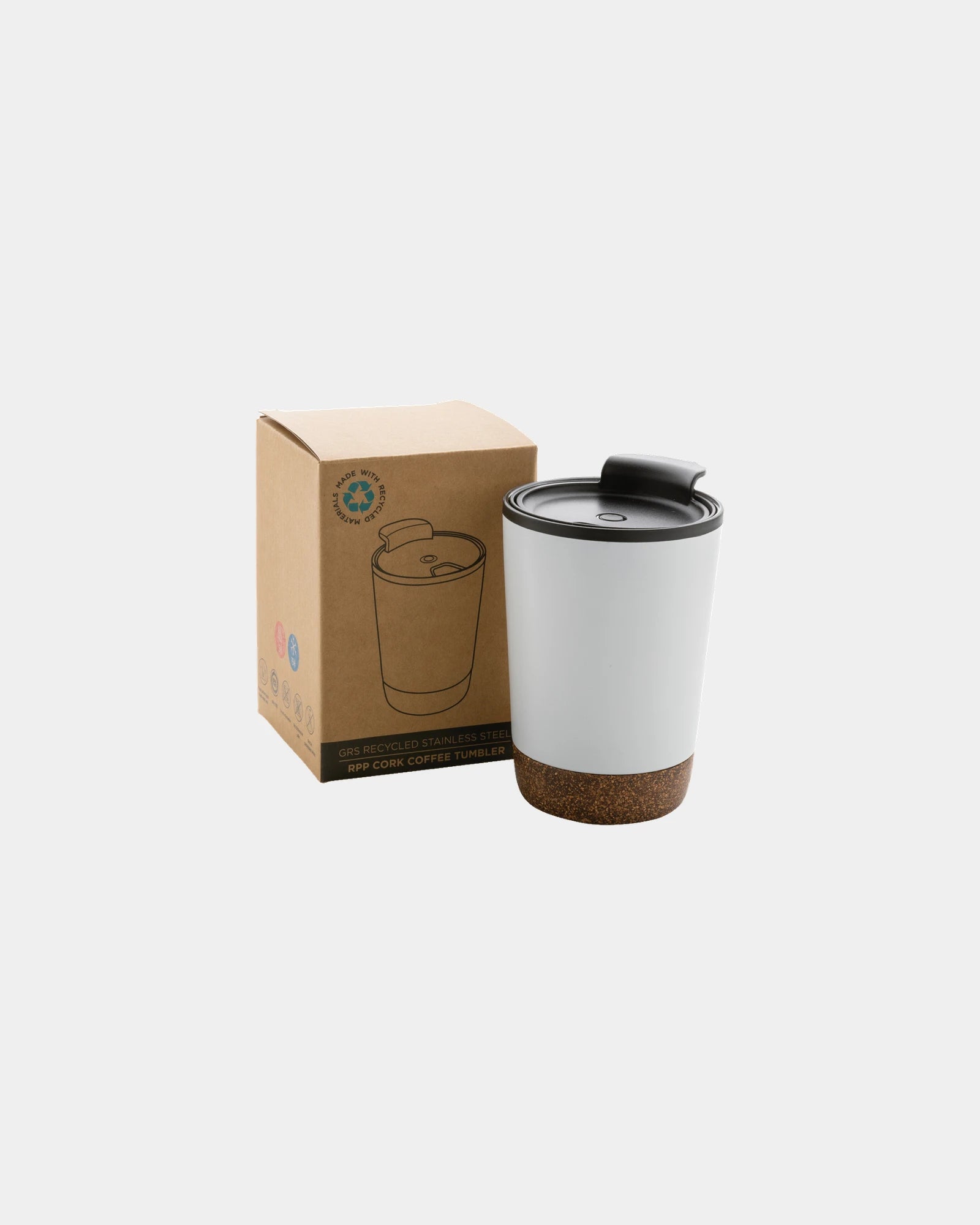 Koffiemok gerecycled kurk en rvs 300ml om te personaliseren