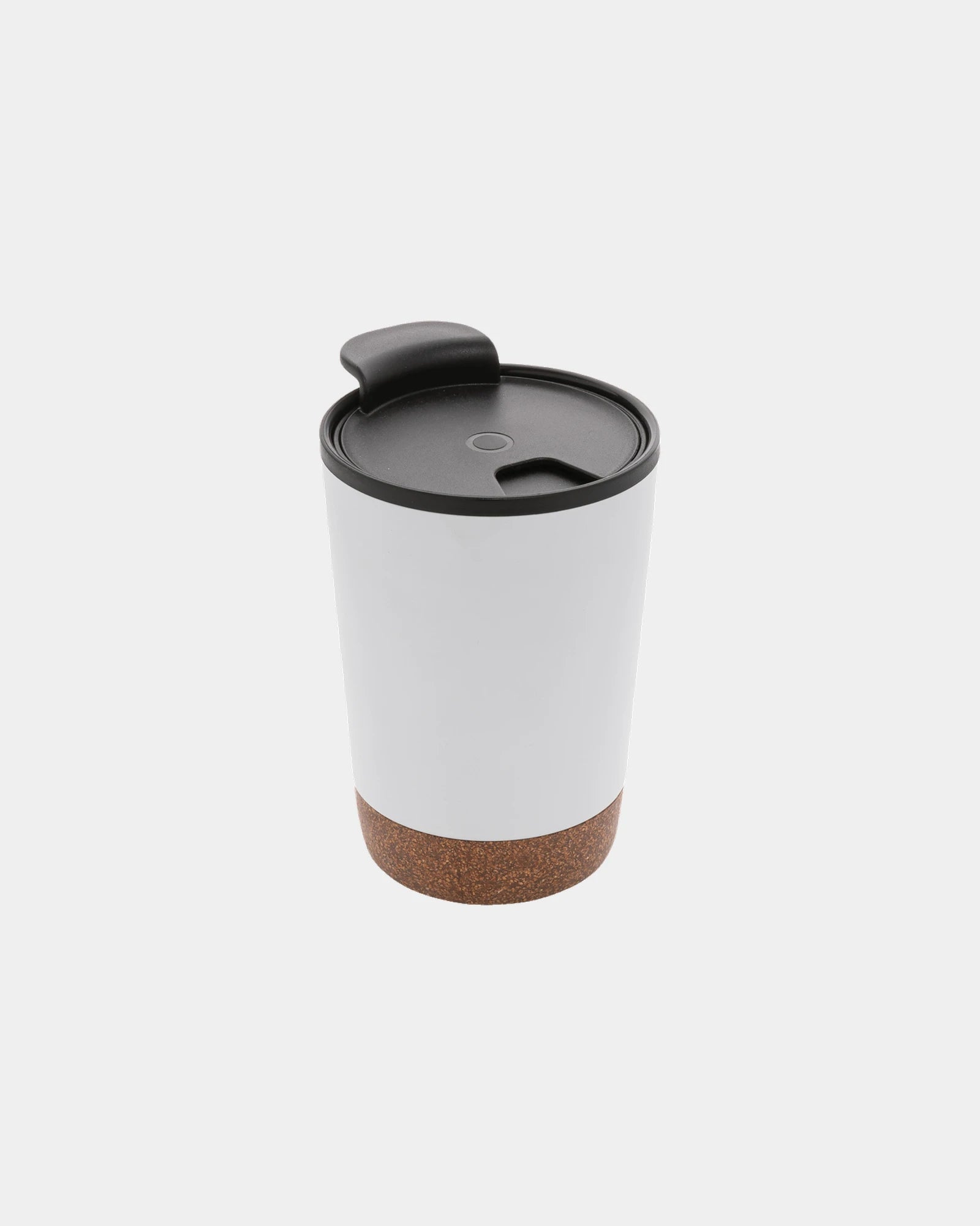 Koffiemok gerecycled kurk en rvs 300ml om te personaliseren - Wit