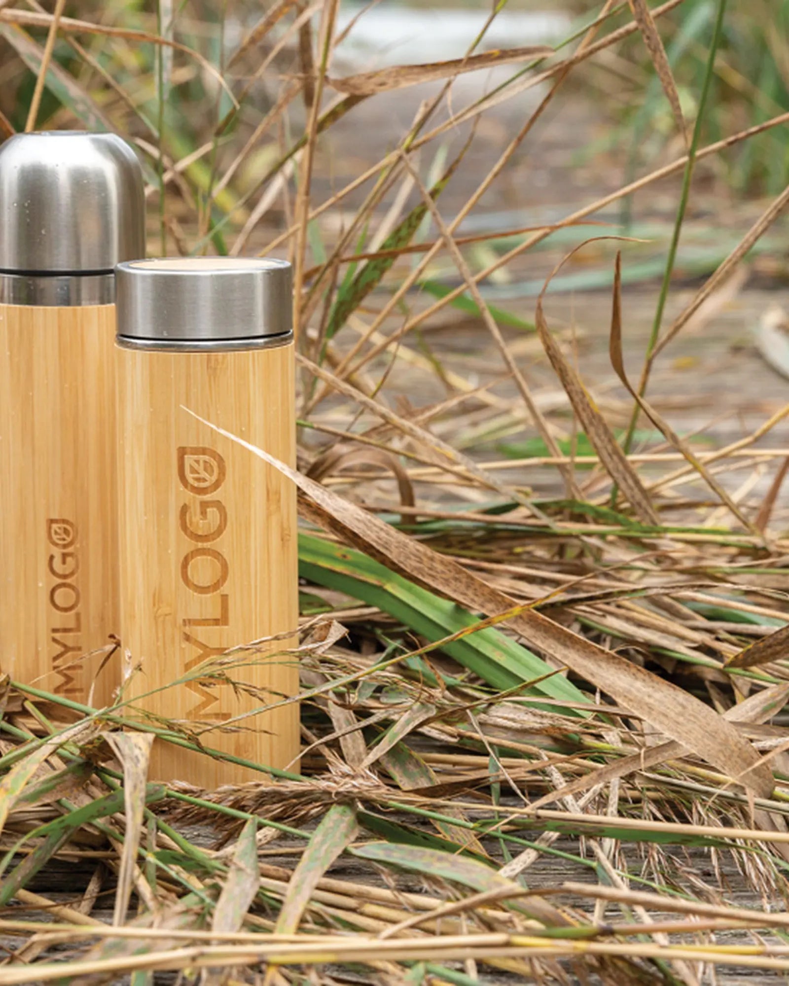 Thermosfles bamboe rvs 300ml om te personaliseren - 7