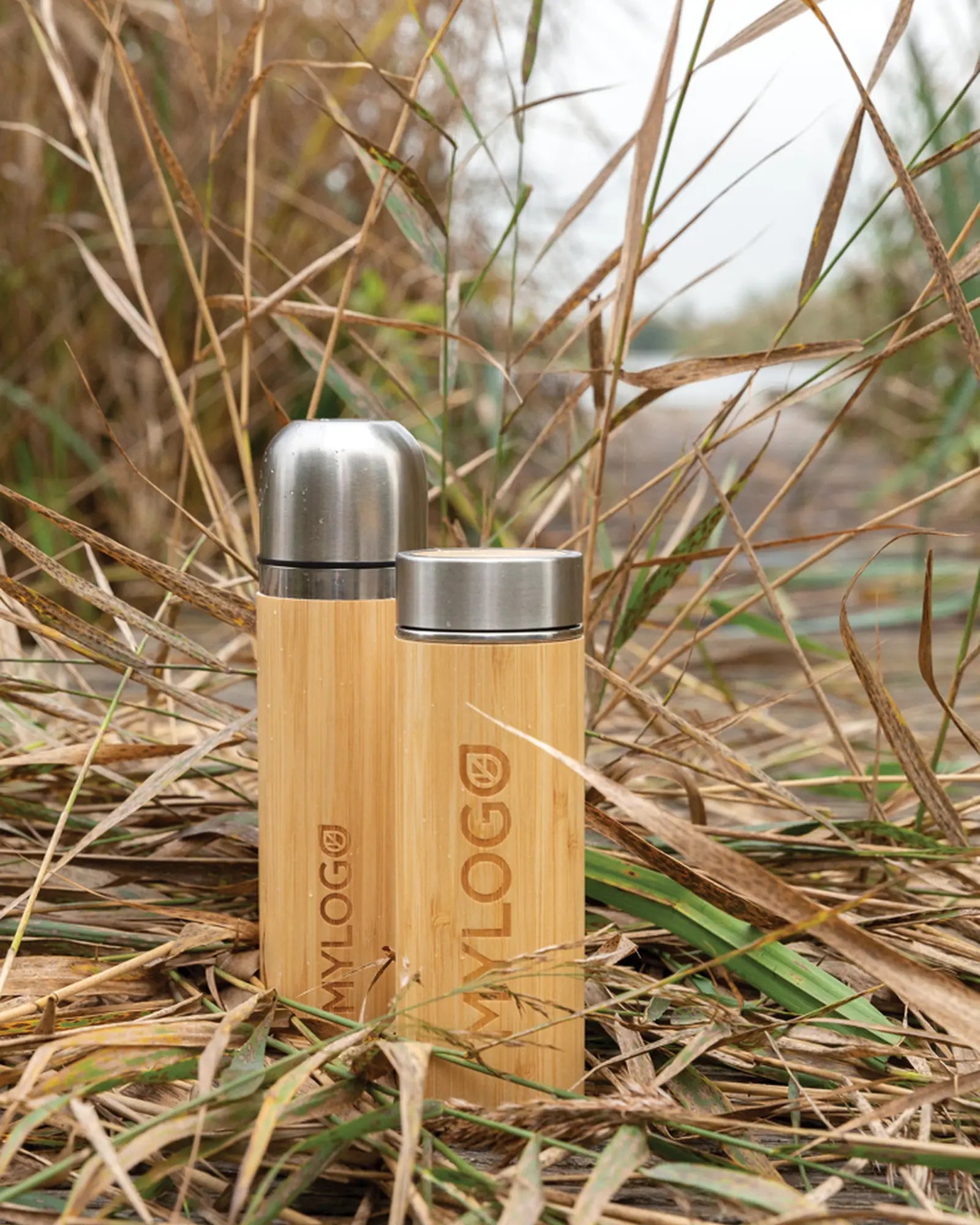 Thermosfles bamboe rvs 300ml om te personaliseren - 8