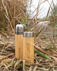 Thermosfles bamboe rvs 300ml om te personaliseren - 8