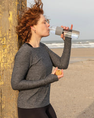 Drinkfles glas bamboe deksel 750ml om te personaliseren - 4