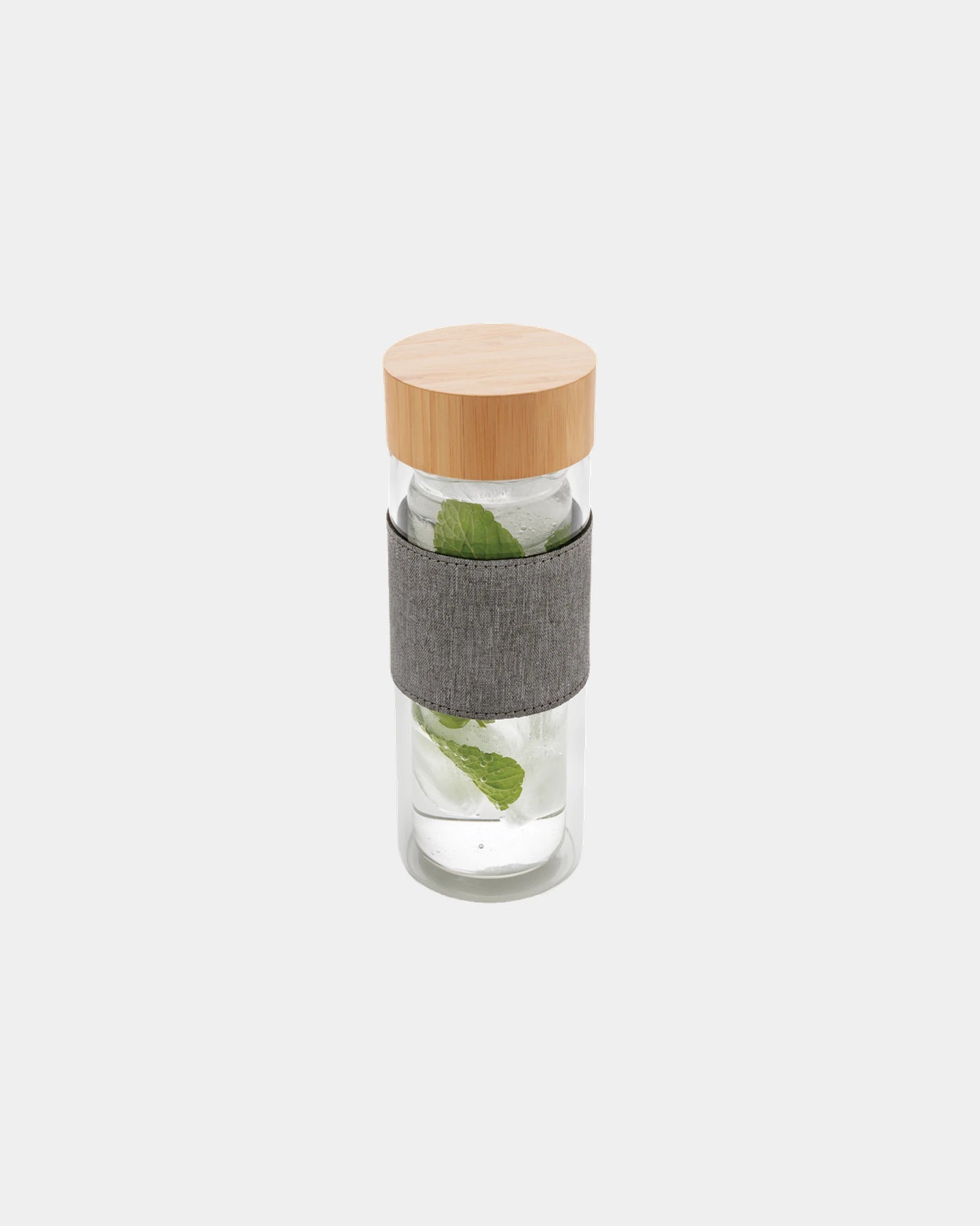 Drinkfles dubbelwandig glas 360ml om te personaliseren - Transparant