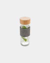 Drinkfles dubbelwandig glas 360ml om te personaliseren - Transparant