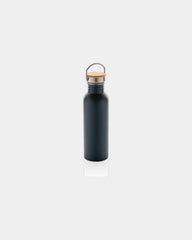 Drinkfles rvs met bamboe deksel 710ml om te personaliseren - Blauw