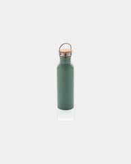 Drinkfles rvs met bamboe deksel 710ml om te personaliseren - Groen