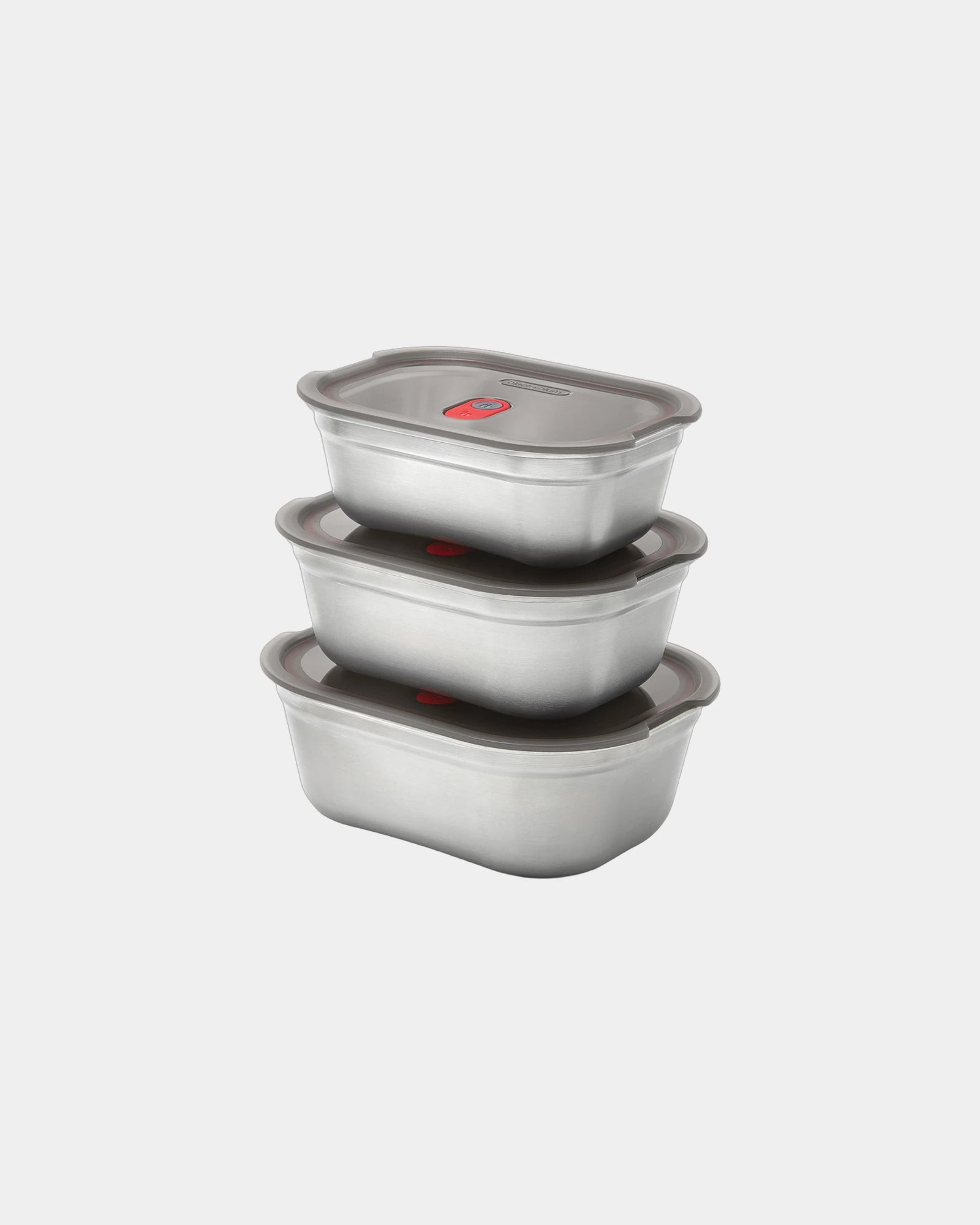 Lunchboxenset rvs Black + Blum 3 stuks om te personaliseren - Grijs