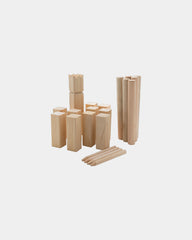 Kubb spel houten tuinspel met opbergtas om te personaliseren - Bruin