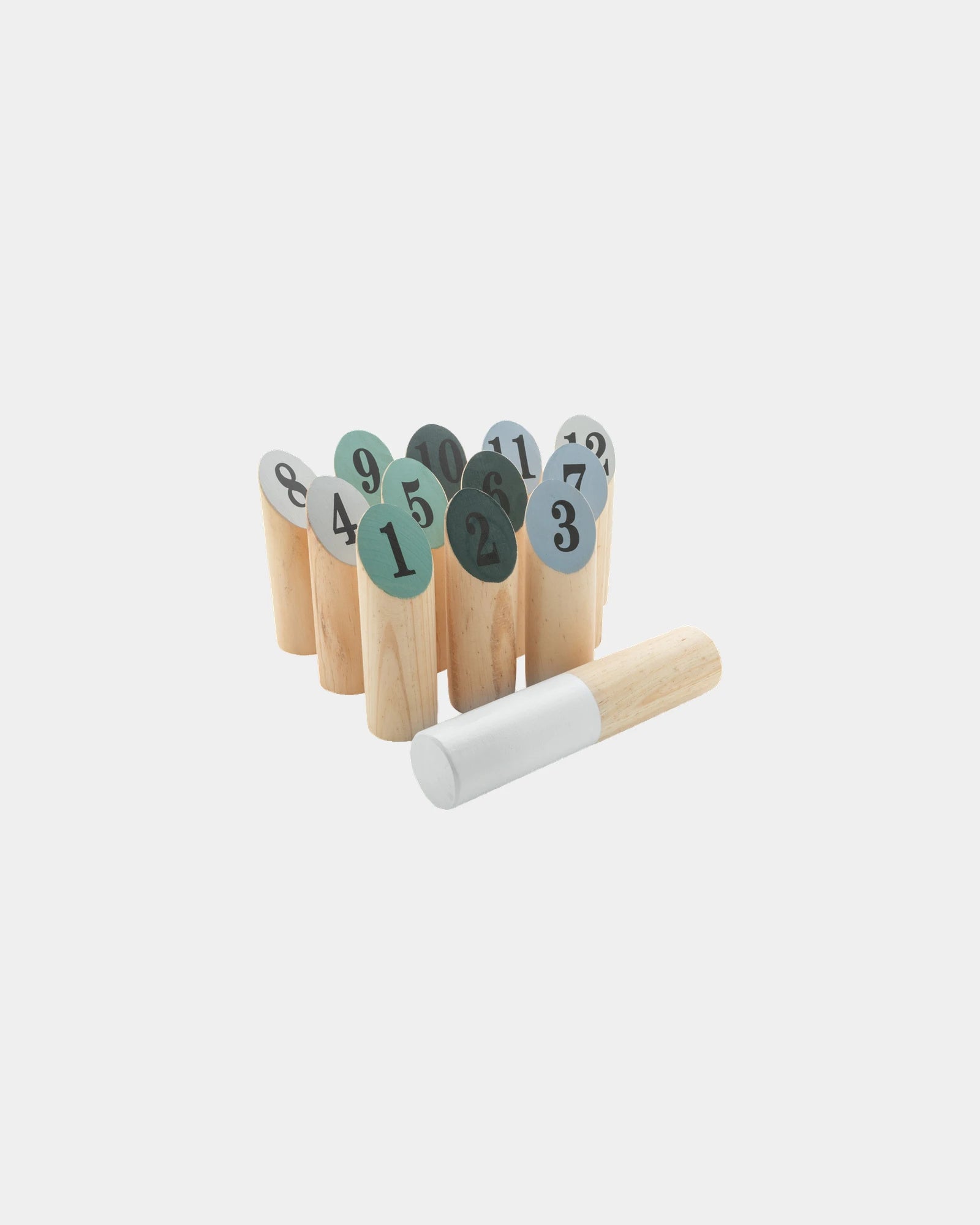 Kegelspel hout Scandinavisch 12 kegels om te personaliseren - Bruin