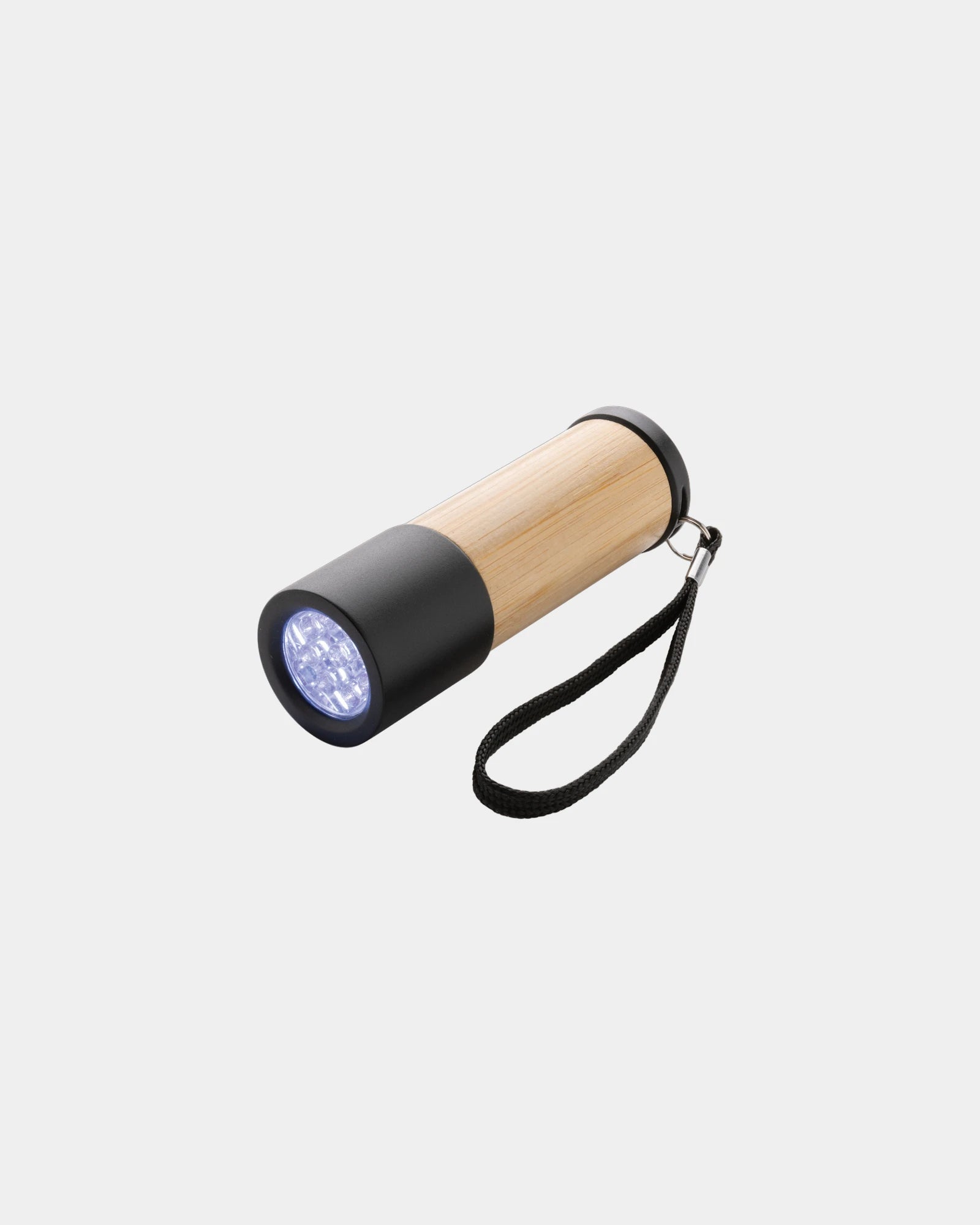 Zaklamp bamboe gerecycled RCS 30 lumen om te personaliseren - Bruin