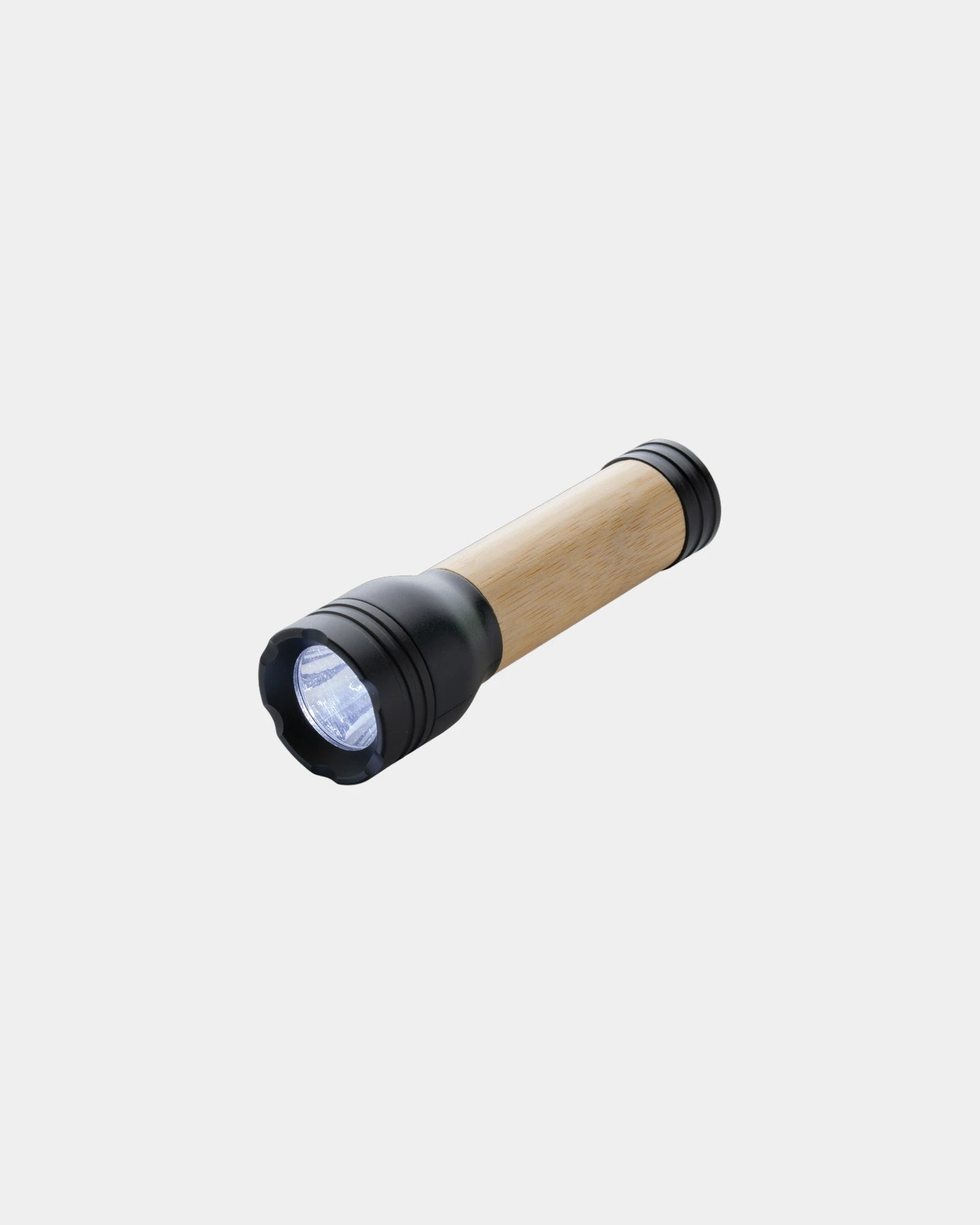 Zaklamp gerecycled RCS bamboe 1W om te personaliseren - Zwart