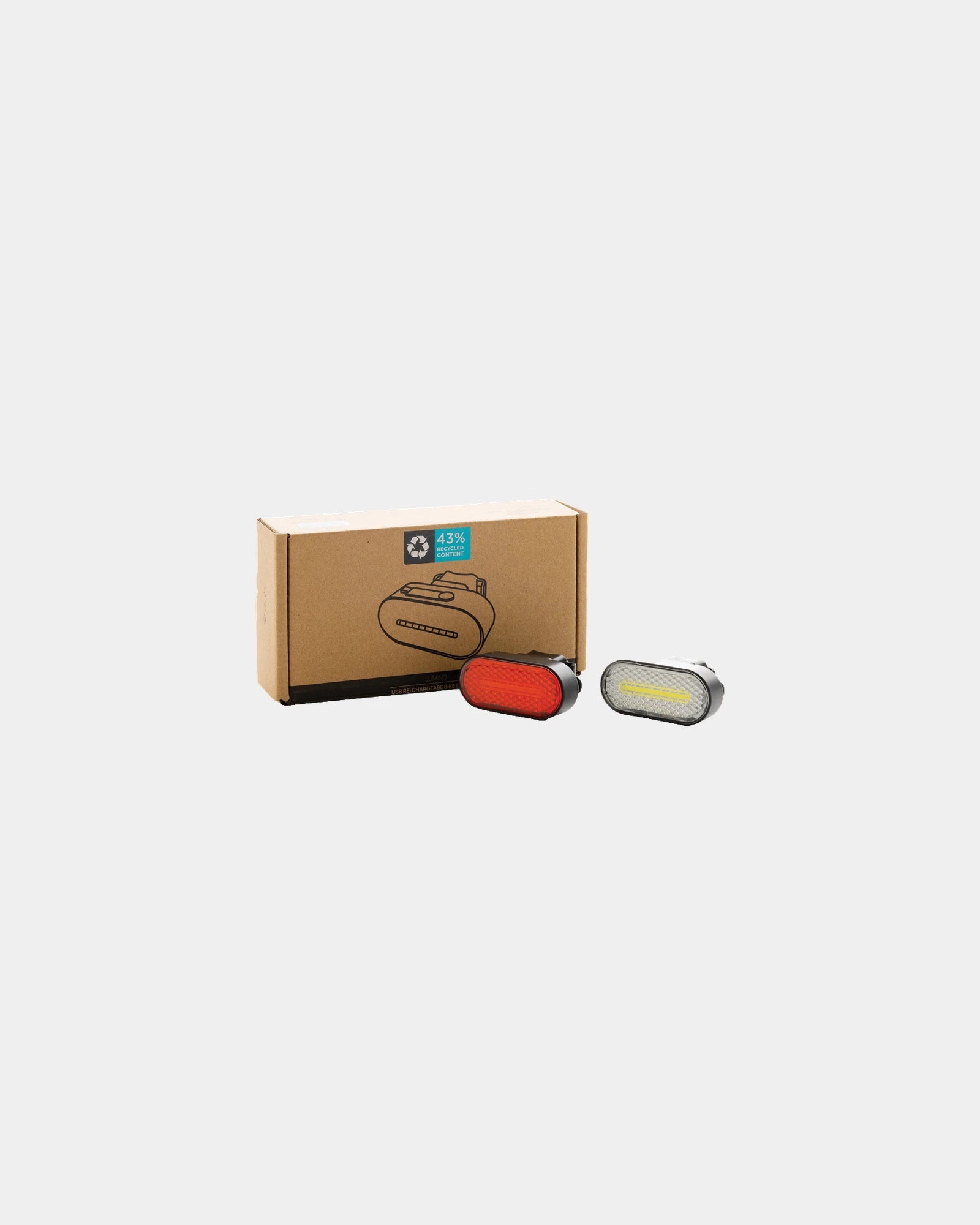 Fietsverlichtingsset USB gerecycled RCS om te personaliseren