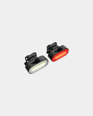 Fietsverlichtingsset USB gerecycled RCS om te personaliseren - Zwart