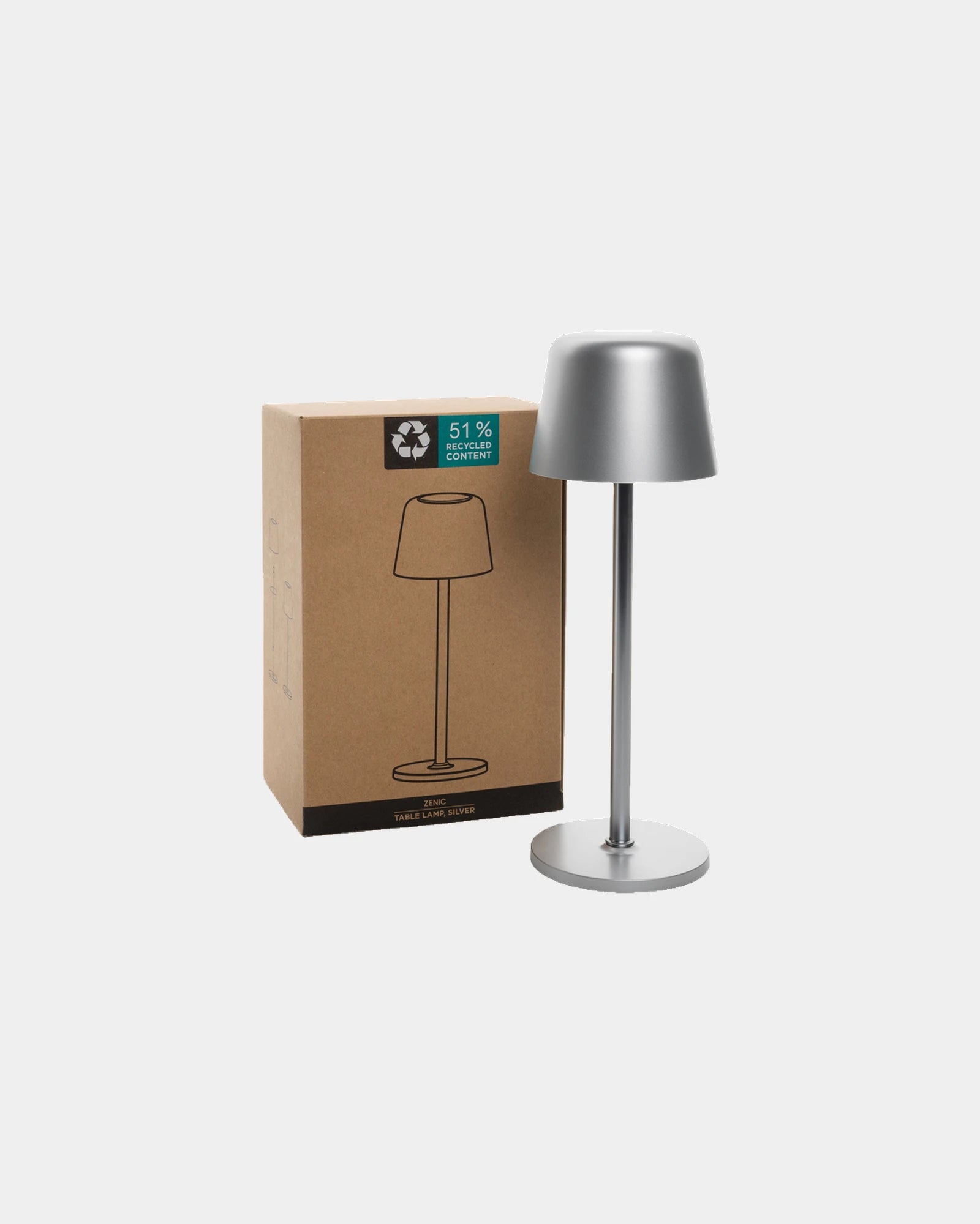 Tafellamp gerecycled RCS oplaadbaar om te personaliseren