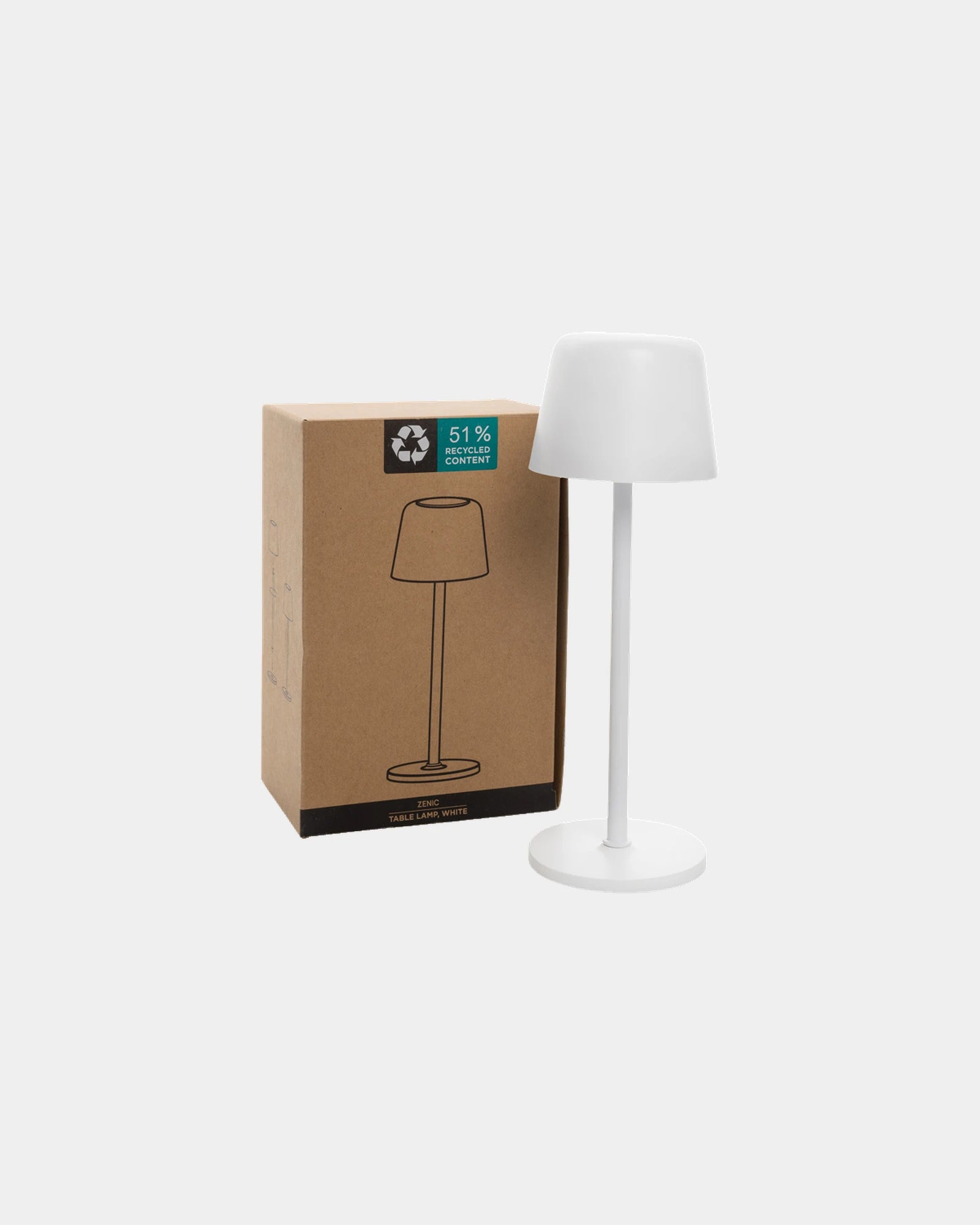 Tafellamp gerecycled RCS oplaadbaar om te personaliseren