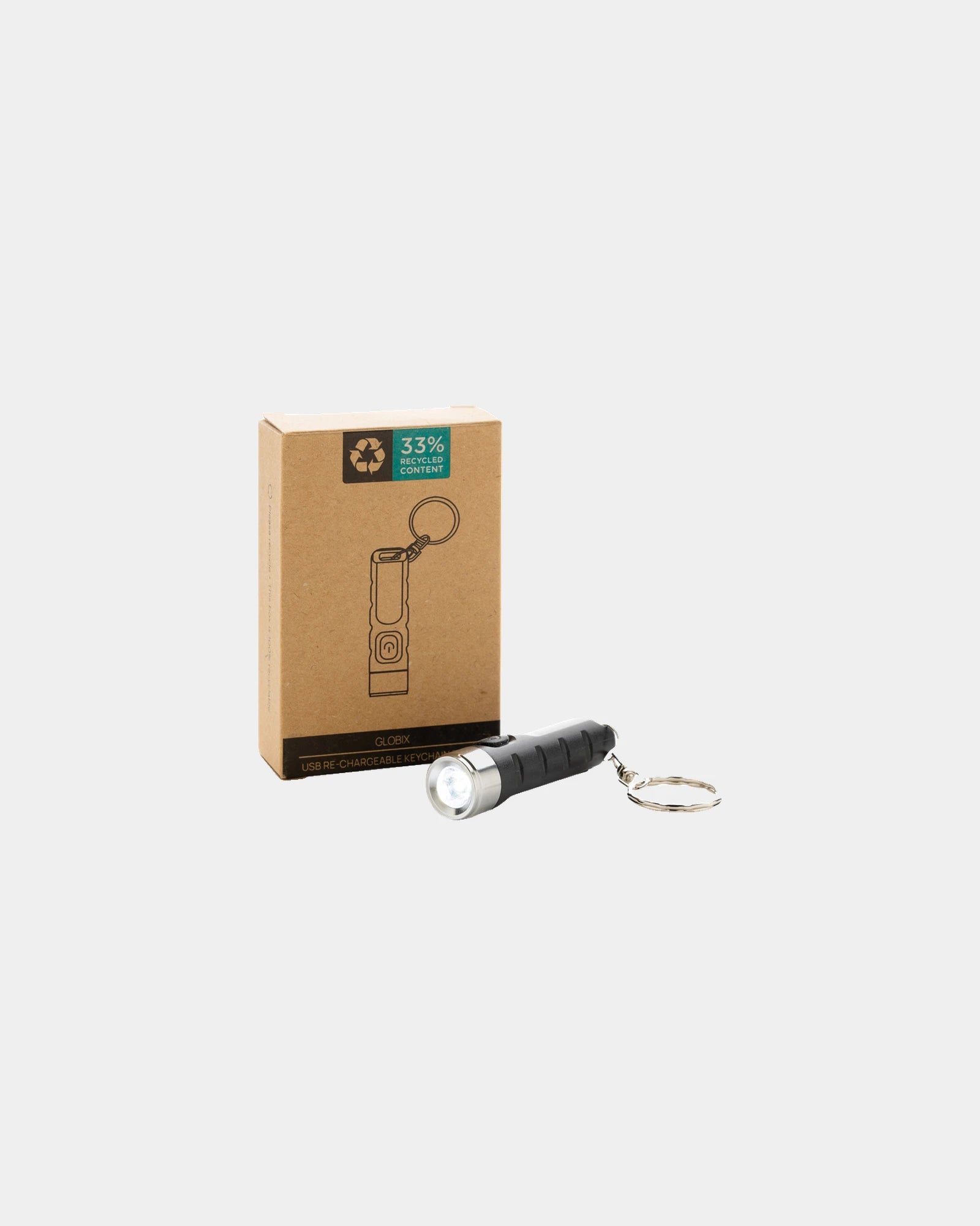 Sleutelhanger zaklamp gerecycled RCS om te personaliseren