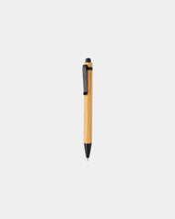 bamboe pen met metalen clip om te personaliseren - Zwart