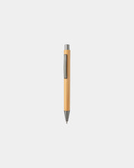 Pen bamboe met metalen details om te personaliseren - Bruin