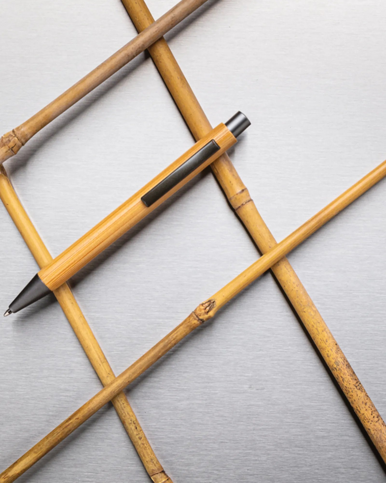 Pen bamboe met metalen details om te personaliseren - 2