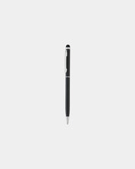 Slanke metalen pen met stylus om te personaliseren - Zwart