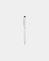 Slanke metalen pen met stylus om te personaliseren - Wit