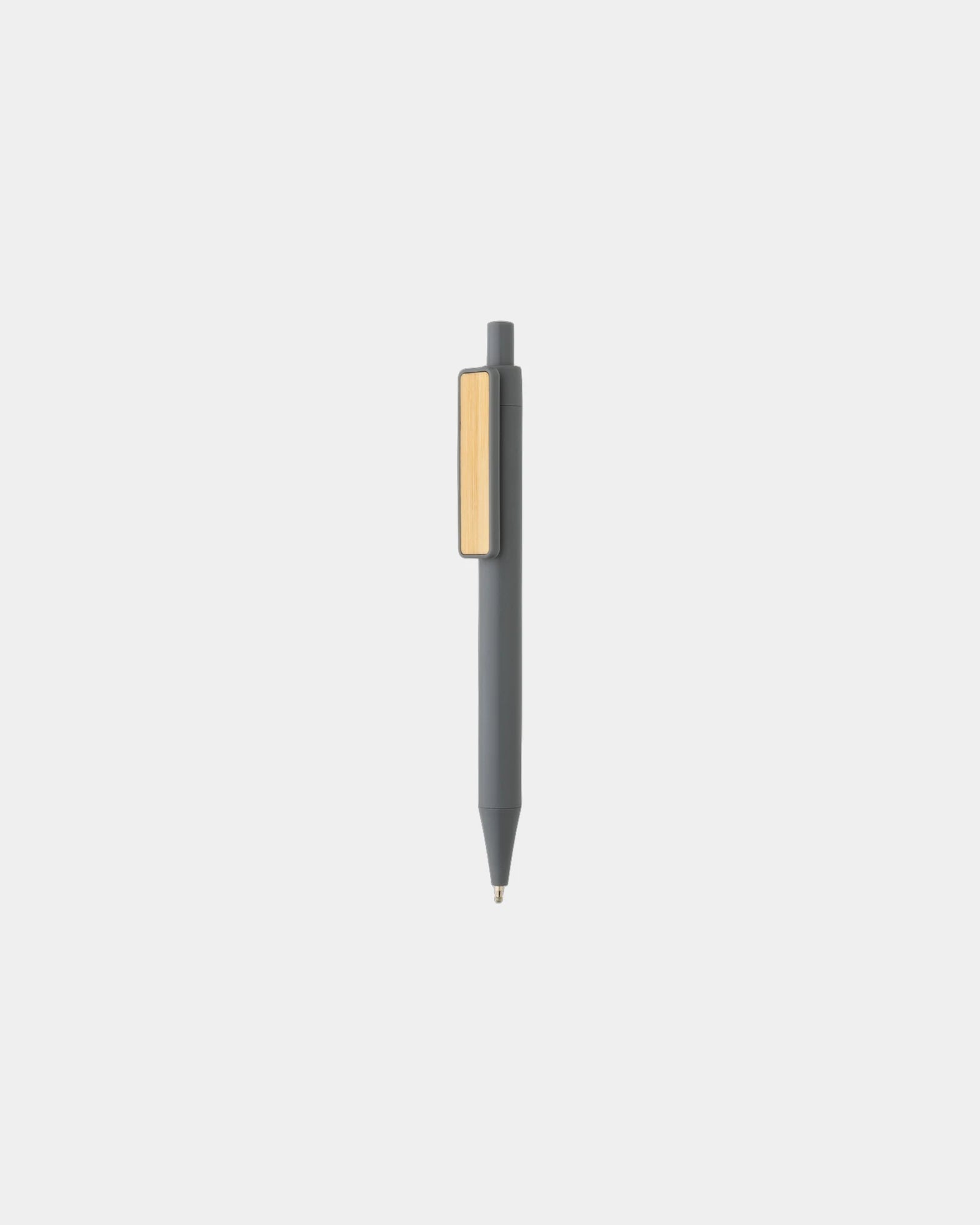 Pen gerecycled ABS GRS bamboe clip om te personaliseren - Grijs